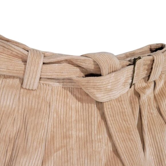 Ulla Johnson Piper Corduroy High Waisted Belted Long Shorts in Dover Size 8 - Picture 4 of 9